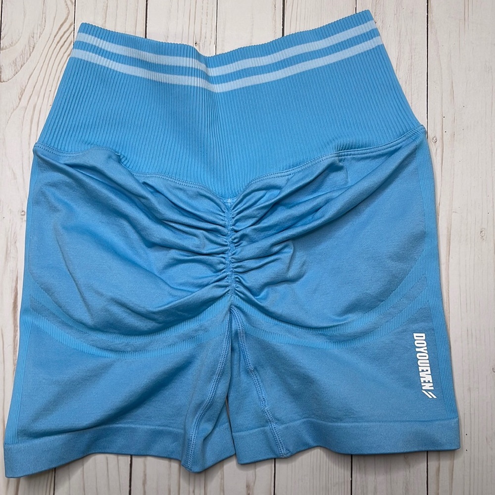 Doyoueven Scrunch Seamless Shorts -Sky Blue - M